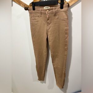 L'AGENCE  Margot Skinny Highrise Cappuccino with ankle gold zipper